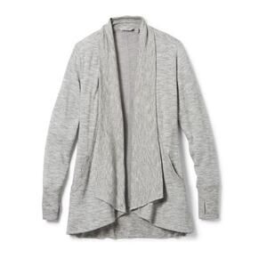 Athleta Sweater Women's Small Gray Pranayama Wrap Cover Up Open Cardigan